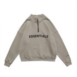 Essentials Half Zip High Collar Loose Hoodie - Image 2